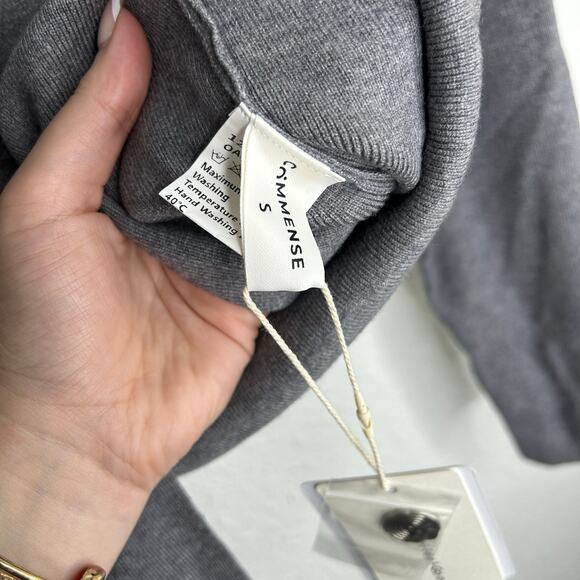 Commense Gray Crew Neck Single Button Front  Knit Cardigan S NWT - Picture 5 of 9